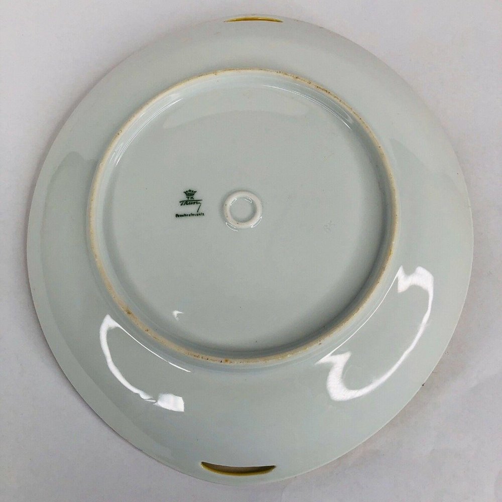 2 Thun Czech Dinner Plates Yellow Art Deco - Picture 7 of 8